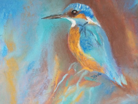 IJsvogel,pastelkrijt, 2021,Verkocht